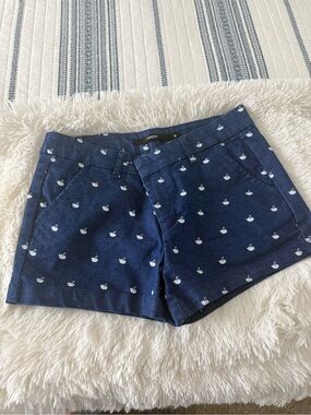 ✨ 🦢 Harper Navy Blue Shorts with White Swan Print 🦢✨
